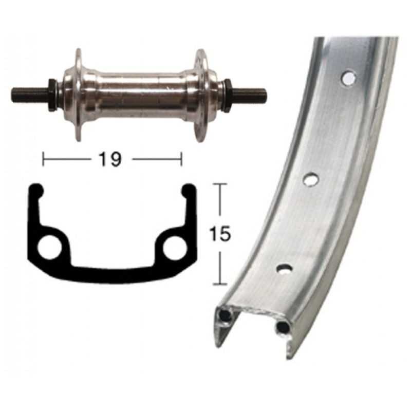 Aluminum front complete wheel  650X1.3/8 590-19 590-19 (26X1 3/8) 1/3/5