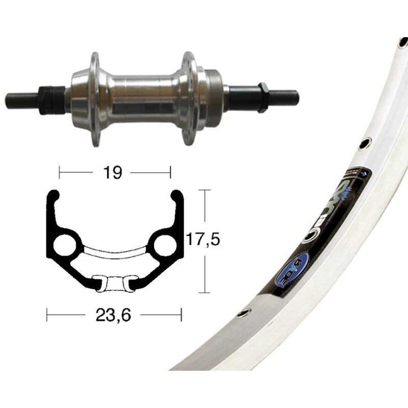 WINORA Rueda completa trasera 28x1.75 RIGIDA ZAC 19 100 MM 6/7V (622-19) 32 703357
