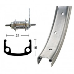 Complete rear wheel  26x1.90 107 MM 1V (559-21)