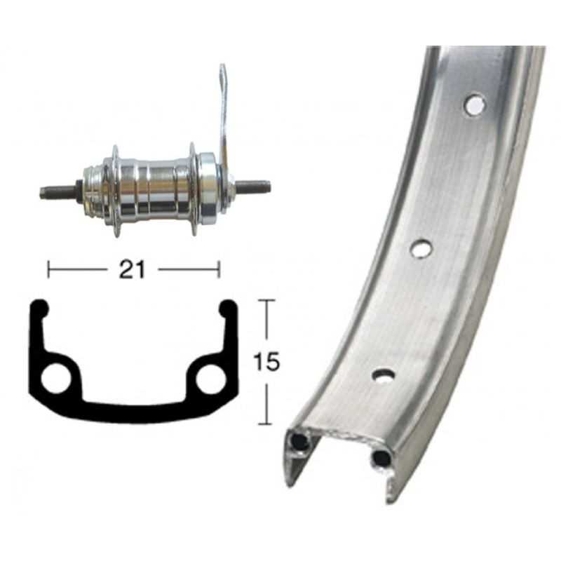 Complete rear wheel  26x1.90 107 MM 1V (559-21)