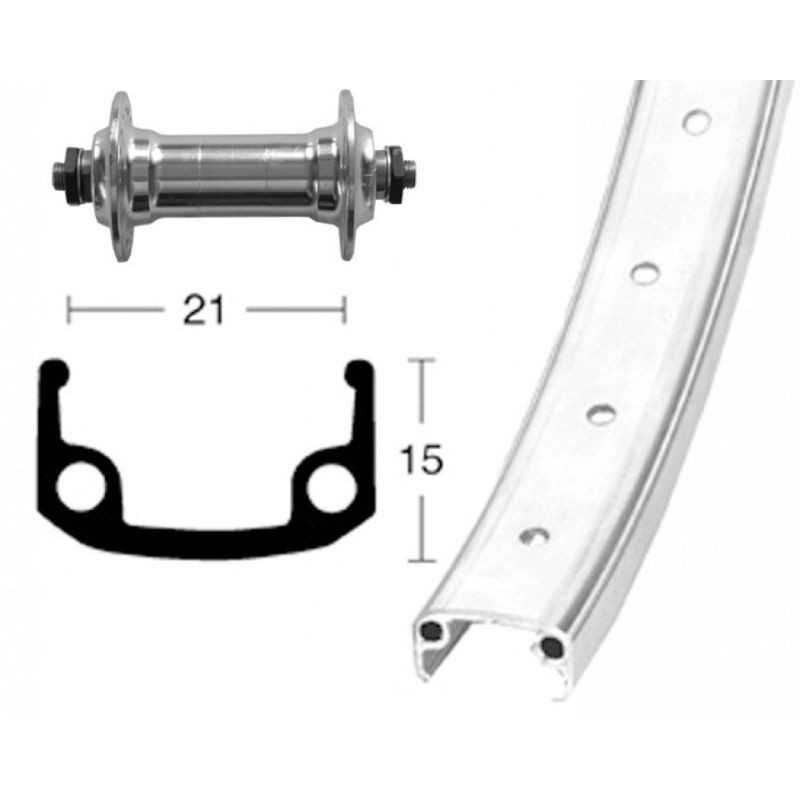 Aluminum front complete wheel  26x1.90 QR 100 MM (559-21)