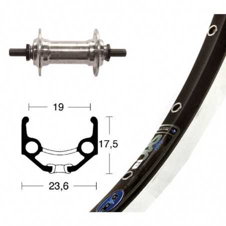 Complete front wheel  28x1.75 RIGIDA ZAC 19 100 (622-19)