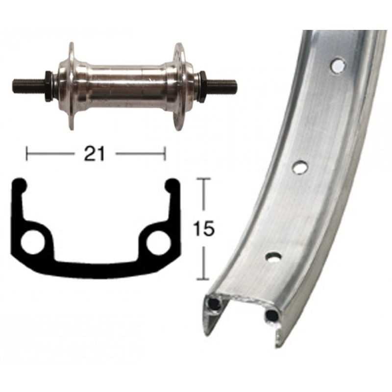 Aluminum front complete wheel  26x1.90 100 MM (559-21)