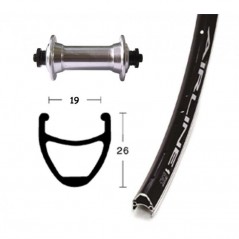WINORA Rueda completa delantera de aluminio 28x1.75 VUELTA AIRLINE SHIMANO TX 800 QR 100 MM (622-19) 703314