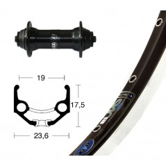 WINORA Rueda completa delantera de aluminio 28x1.75 RIGIDA ZAC 19 SHIMANO T 3000 QR 100 MM (622-19) 703365