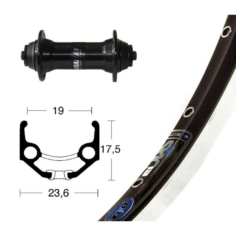 WINORA Rueda completa delantera de aluminio 28x1.75 RIGIDA ZAC 19 SHIMANO T 3000 QR 100 MM (622-19) 703365