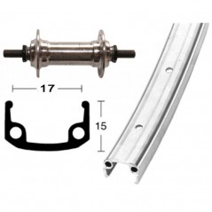 Aluminum front complete wheel  27X1.1/4