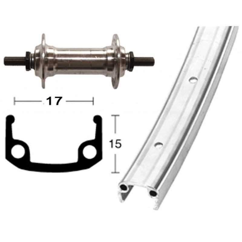 Aluminum front complete wheel  27X1.1/4