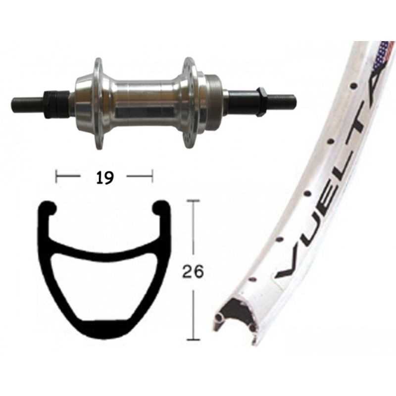 WINORA Rueda completa trasera 26x1.90 VUELTA AIRLINE 1 135 MM 8/9V (559-21) 36 703325