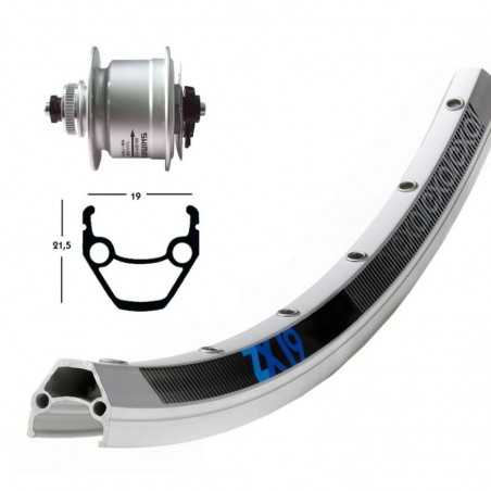 Aluminum front complete wheel  28x1.75 EXAL ZX 19 DISK CL DINAMO DH 3D72 (622-19