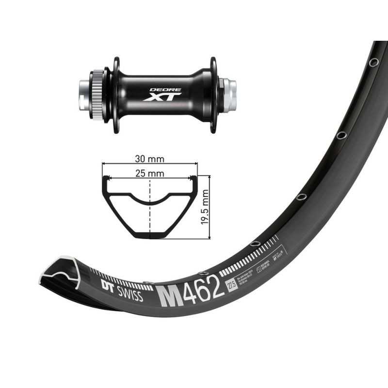Aluminum front complete wheel  27.5 DT SWISS M462 DISK CL SH DEORE XT HBM 8010 B