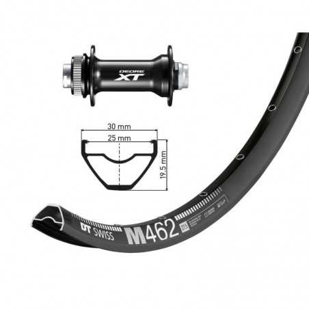WINORA Rueda completa delantera de aluminio 27.5 DT SWISS M462 DISK CL SH DEORE XT HBM 8010 BOOST 15x110 MM (584-25) 703421
