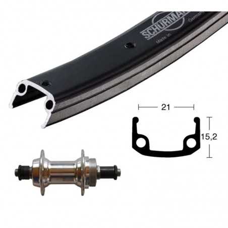 Complete rear wheel  26x1.75 SCHÜRMANN AGUJEROS QR 135 MM 6/7V (559-19)