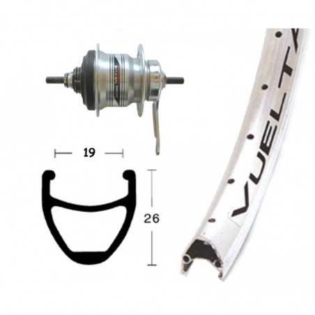 WINORA Rueda completa trasera 28x1.75 RODI AIRLINE 1 SH 128 MM 7V PULID(622-21) 36 703435