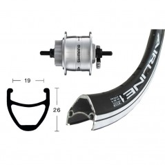 Aluminum front complete wheel  28x1.75 RODI AIRLINE 1 AG DISK 6T DINAMO 100 MM S