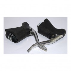 Pair of anodized brake levers with hood