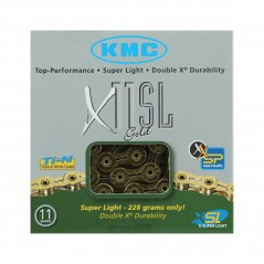Chain, kmc bicycle, x11sl, gold, 11v, 5.5mm, 228g, shimano, campagnolo, sram