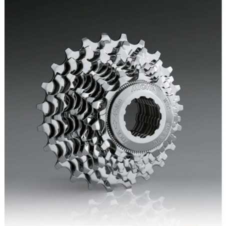 MICHE Cassette Campagnolo 9v adaptable | Piñones de acero cromado Compatible con Marca 38922VAR