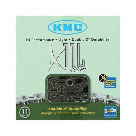 Chain, kmc bicycle, x11l, silver, 11v, 5.5mm, shimano, campagnolo, sram
