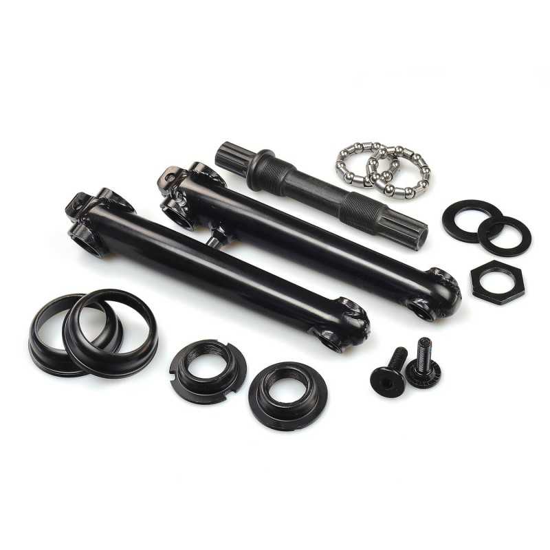 PROWHEEL Juego de Bielas BMX Acero con Sección Ovalada y Contacto Eje 8T - Negro 170mm 11999