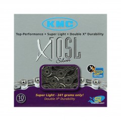 KMC Cadena bicicleta X10SL X-10 SL plateada 11v 5,5mm shimano campagnolo sram 15447