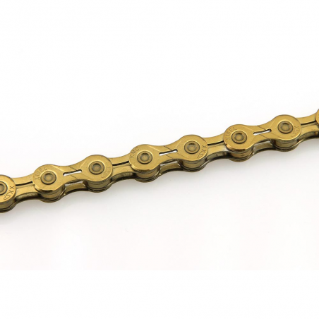 Chain, kmc bicycle x10el, 10v, gold, shimano, campagnolo, sram
