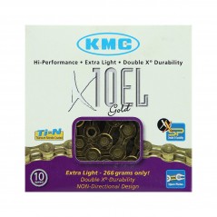 Chain, kmc bicycle x10el, 10v, gold, shimano, campagnolo, sram