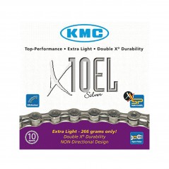 KMC Cadena bicicleta X10EL X-10 EL 10v plata cromada shimano campagnolo sram 15449