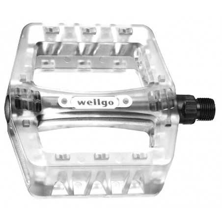Pair, pedals, bmx freestyle dirt jump, wellgo, resin, transparent, bicycle