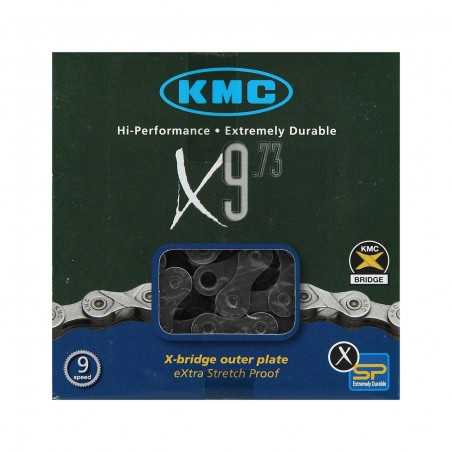 KMC Cadena bicicleta X9-73 9v 116 pasos cromada plata shimano campagnolo sram 15459