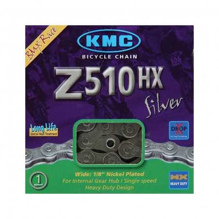 Chain, kmc bicycle, z510 hx 1v bmx spining 112 steps, silver