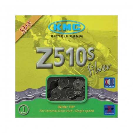 KMC Cadena Z-510 S plateada BMX 112 pasos 1v para uso en infantil y ciudad 15476