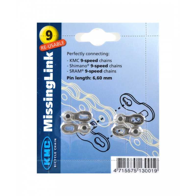 KMC Enganche Cadena 9V (6,60mm) para Bicicletas de MTB, Carretera, Ciudad, E-Bike y más 15489
