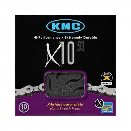 Chain, kmc bicycle, x10-93 112 steps index 10v, shimano campagnolo sram