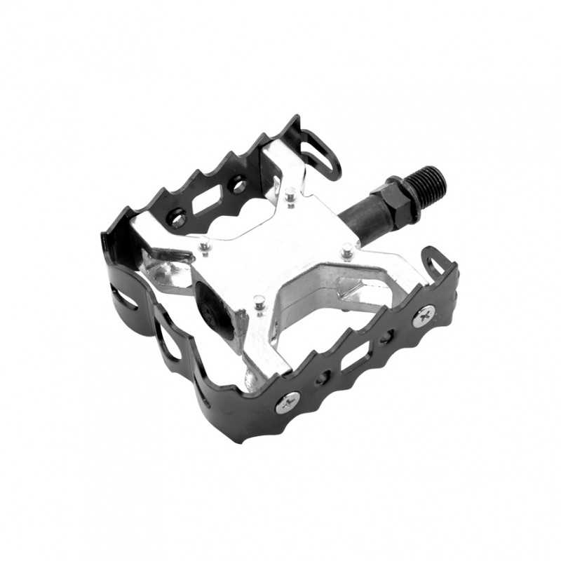 Pair, pedals, bmx-free style, aluminum and steel thread  W-1/2