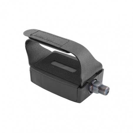 V BIKE Par de Pedales para Bicicleta Estática | Material PP Compacto Negro Rodamiento a Bolas Correas Ajustables Uso Recomendado