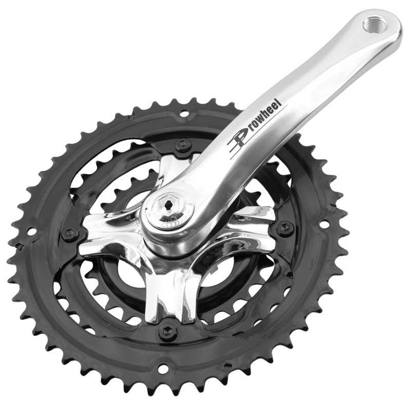 PROWHEEL Triple plato platos bielas MTB BTT paseo tipo Shimano bicolor 48/38/28 bici 339
