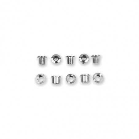 V BIKE Juego de 5 tornillos acero cromado para sujeción plato - Marca 346