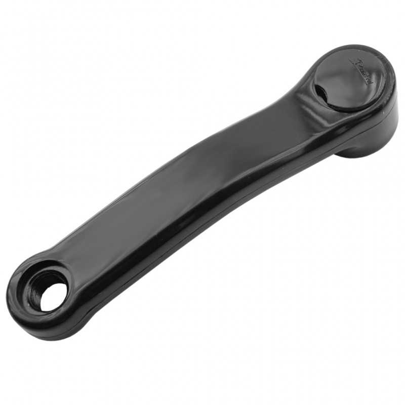 Crank, laminated steel left black bicycle  (152 mm)