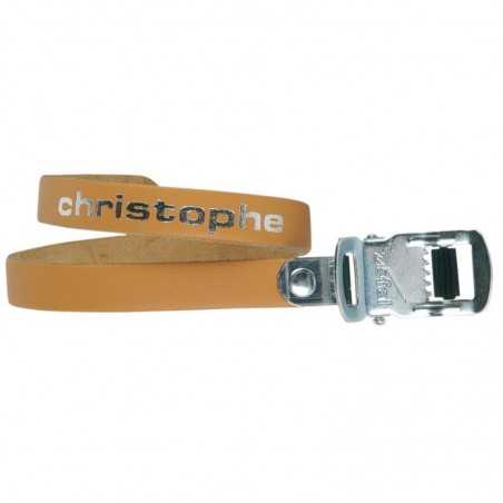 Leather pedals straps set  CHRISTOPHE