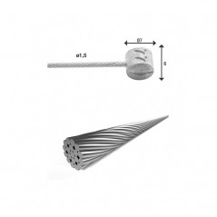 XLC Cable de freno sirga sierga MTB Ø1.5MM 2000 COMPATIBLE SHIMANO/CAMPAGNOLO/SRAM BR-X85 2500365005