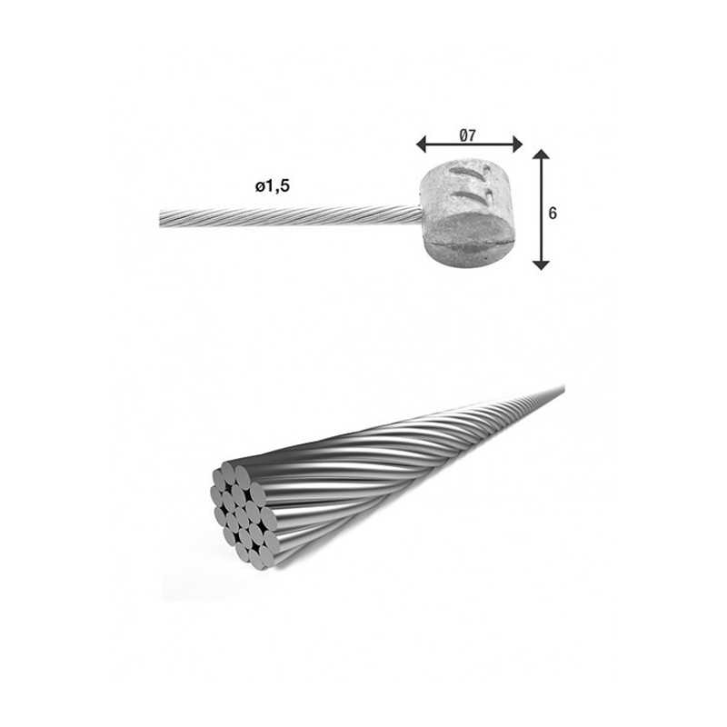 XLC Cable de freno sirga sierga MTB Ø1.5MM 2000 COMPATIBLE SHIMANO/CAMPAGNOLO/SRAM BR-X85 2500365005