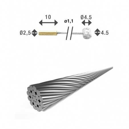 XLC Cable sirga sierga de cambio doble cabeza SHIMANO/CAMPAGNOLO/SRAM Ø 4.5 X Ø1.1 - 2500MM SH-X18 2501155010