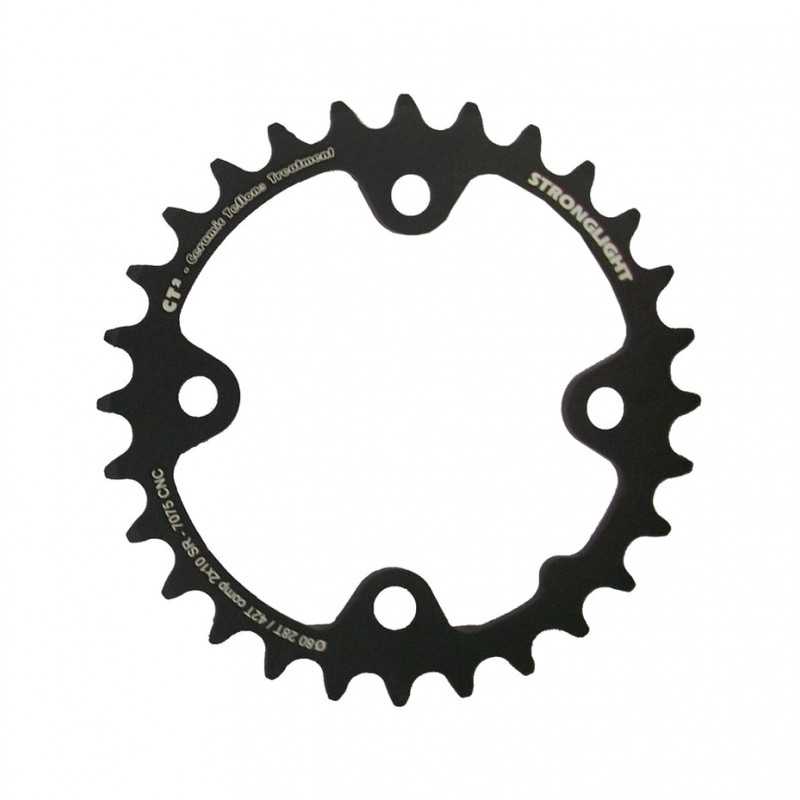 STRONGLIGHT Plato para bicicleta interior aluminio 4 brazos SRAM XX/X0/X7/X9 MTB 2x10V 120/80 BCD 712131VAR