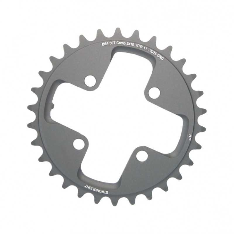 STRONGLIGHT Plato para bicicleta interior aluminio 4 brazos SHIMANO XTR FC-M980 MTB 2x10V 104/64 BCD 717802