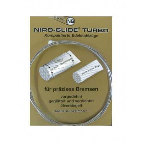 Box of 100 stainless steel wire rope saw brakes  NIRO-GLIDE TURBO MTB 2050 MM x