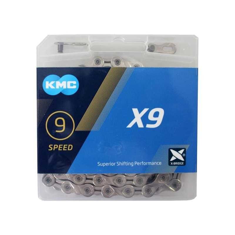 KMC Cadena bicicleta 114 eslabones X-9 9V 262320