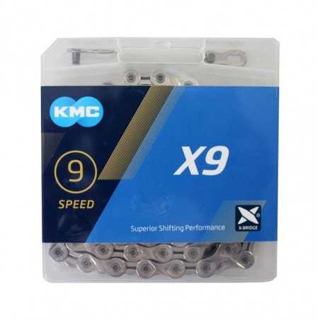 KMC Cadena bicicleta 114 eslabones X-9 9V 262320