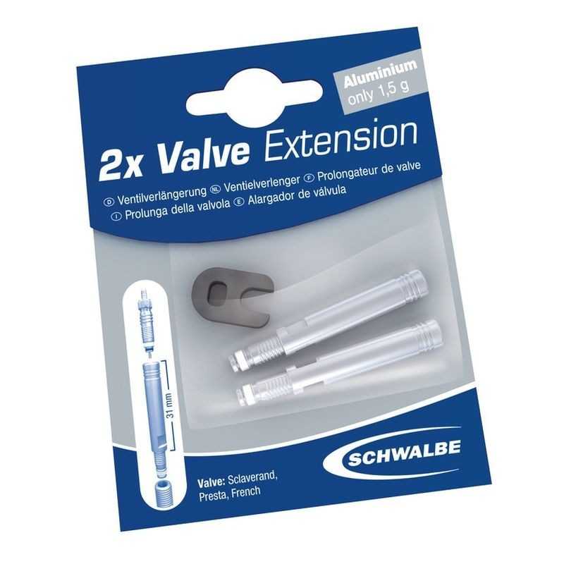 SCHWALBE Set de prolongador válvula aluminio 65 MM 675503