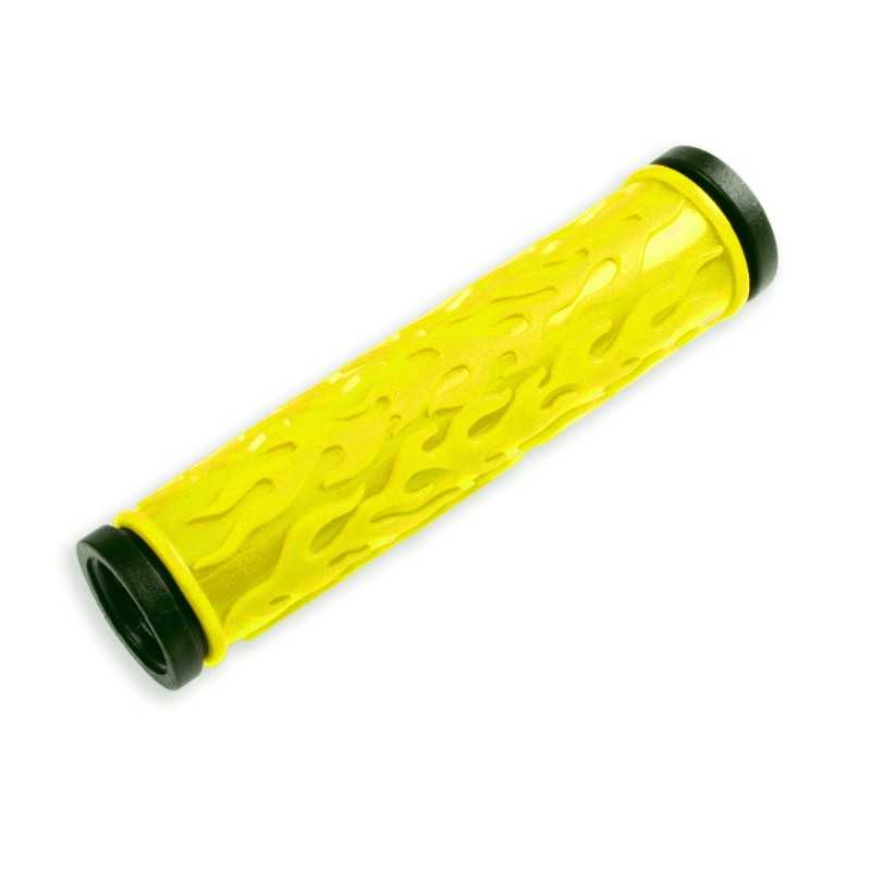 Pair, grips, 125mm, flames, gum